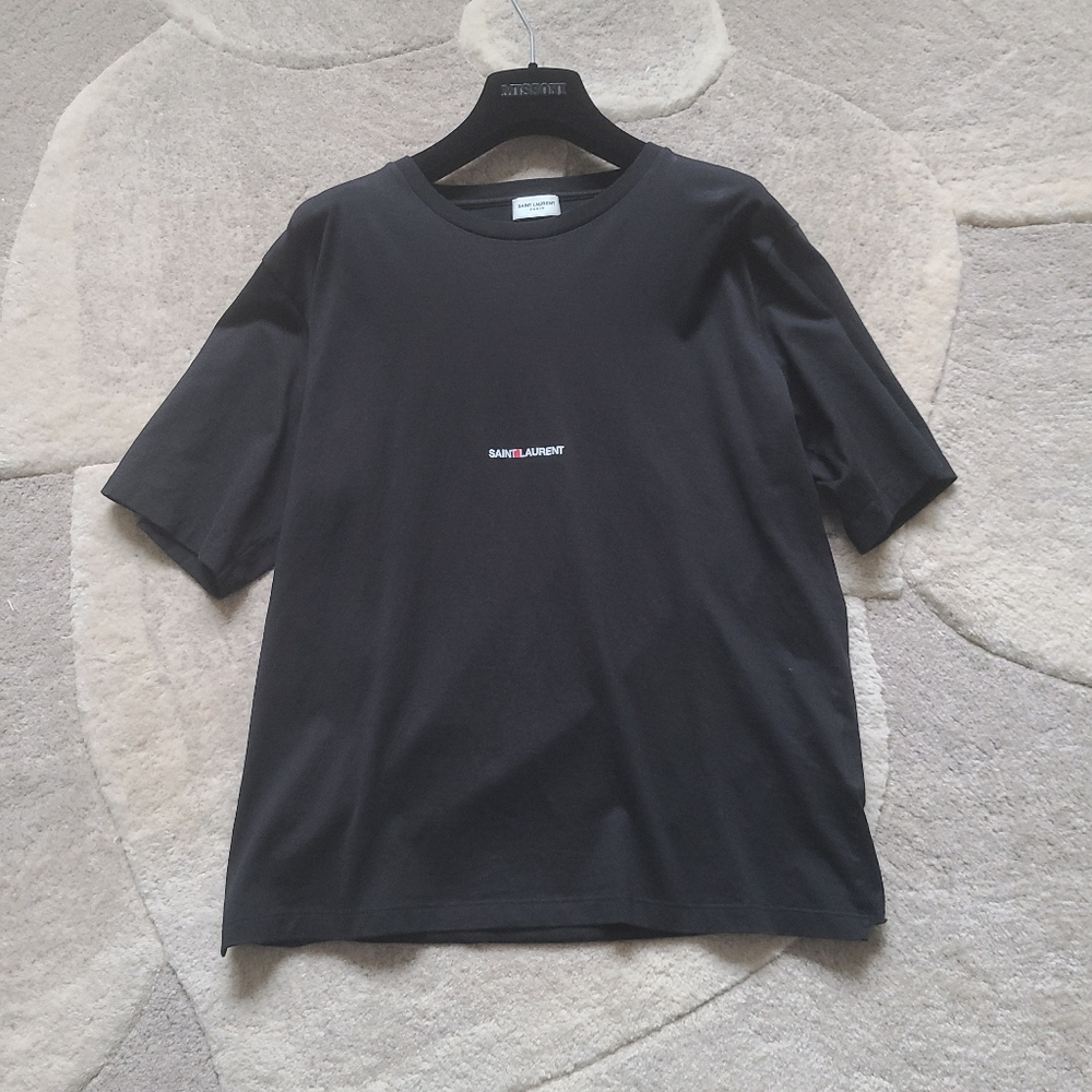 Saint Laurent Paris Black Short Sleeve Rive Gauche Tee